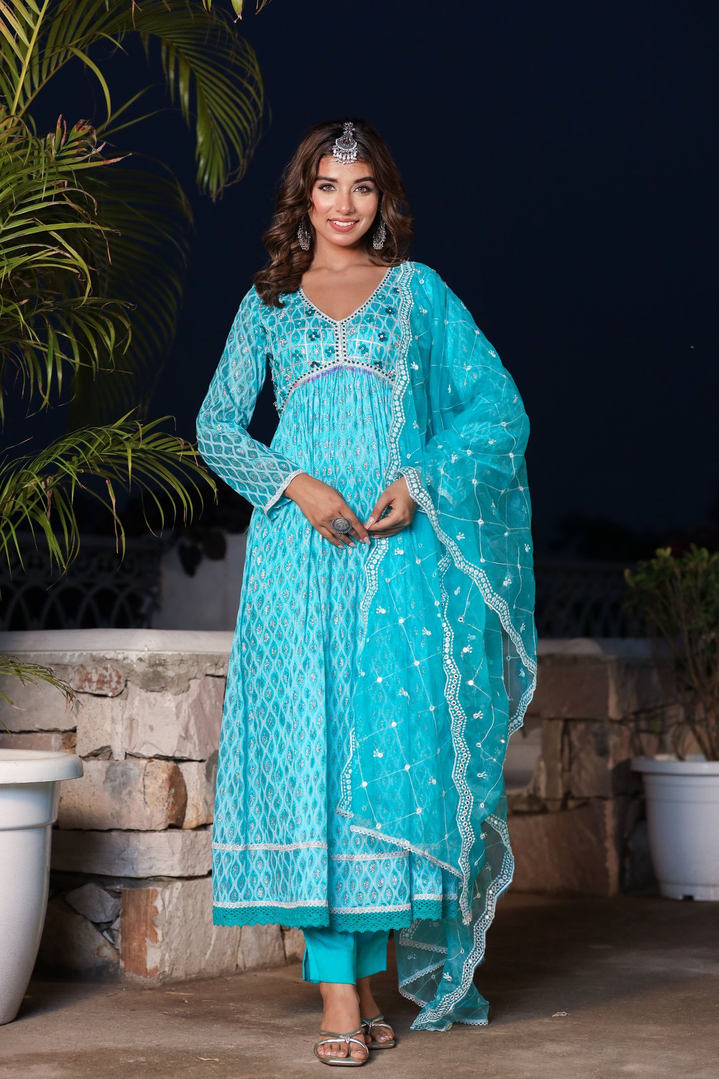 Anarkali Aliya Kurti Set (3 piece)