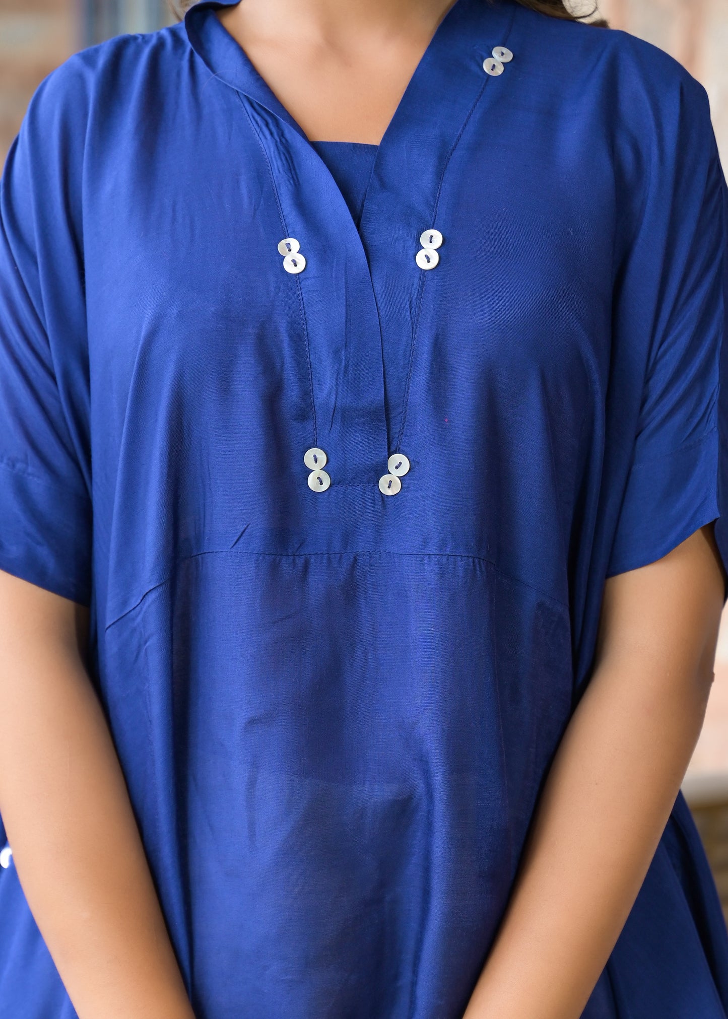 Kaftan kurta 2 Piece Cord Set with Kalamkari Print Bottom