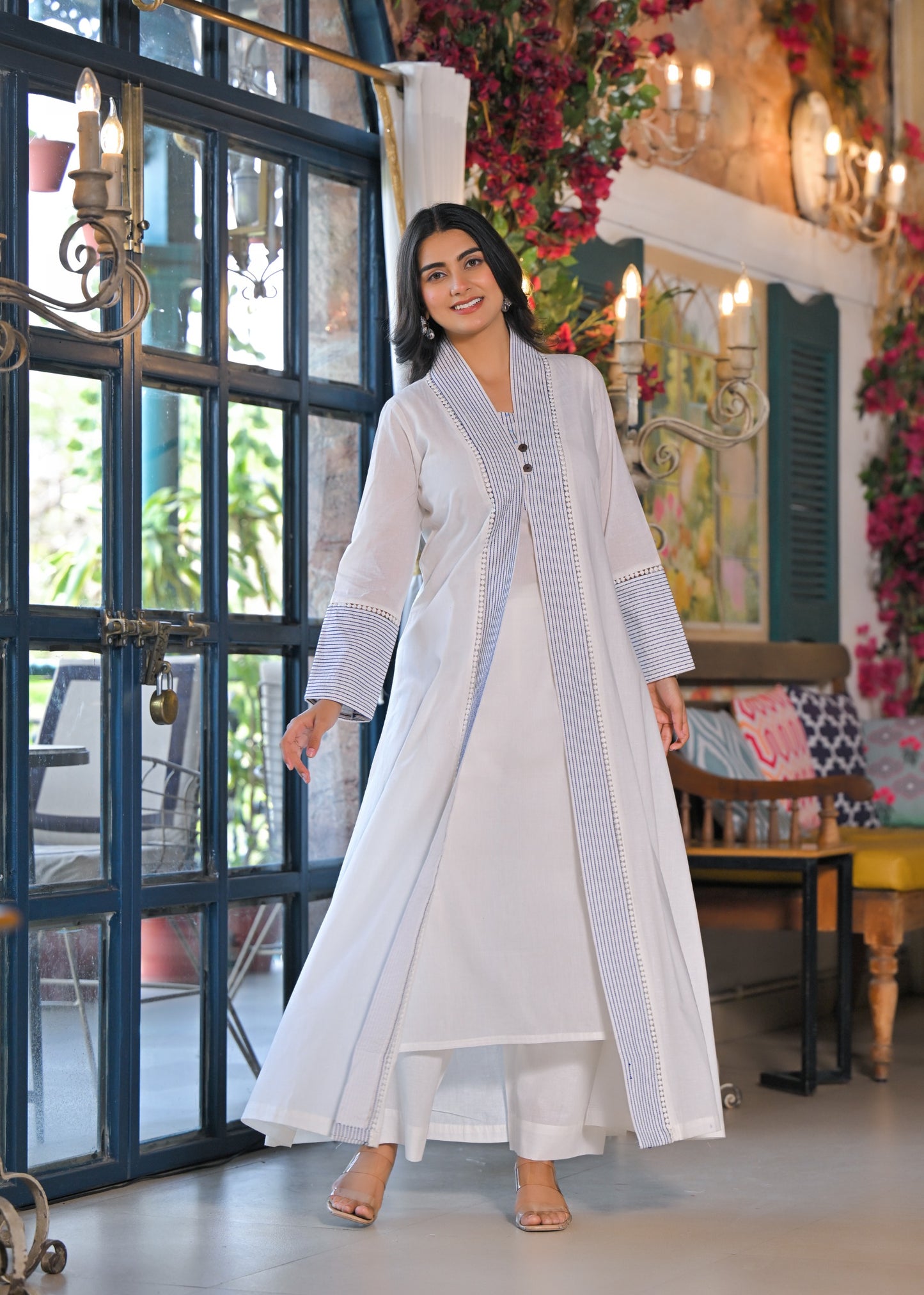 Korean Vibes Cotton 60x60 Long Inner & Bottom with Hand Tagai Work