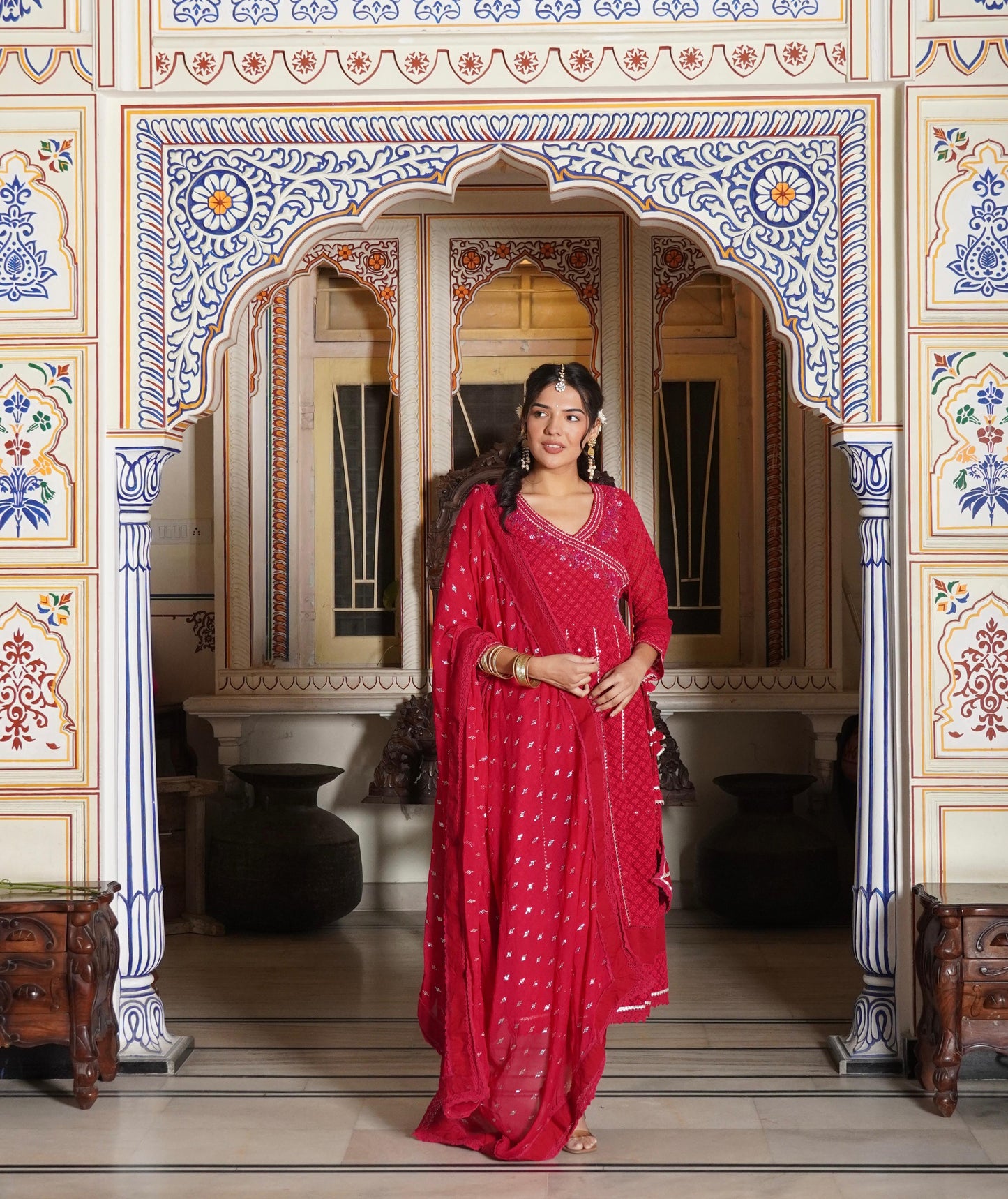 Anarkali Kurti Set (3 piece)