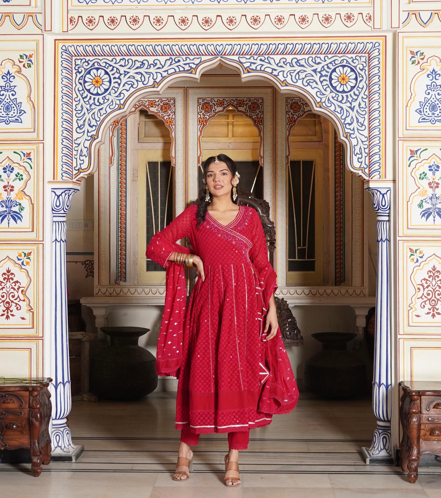Anarkali Kurti Set (3 piece)