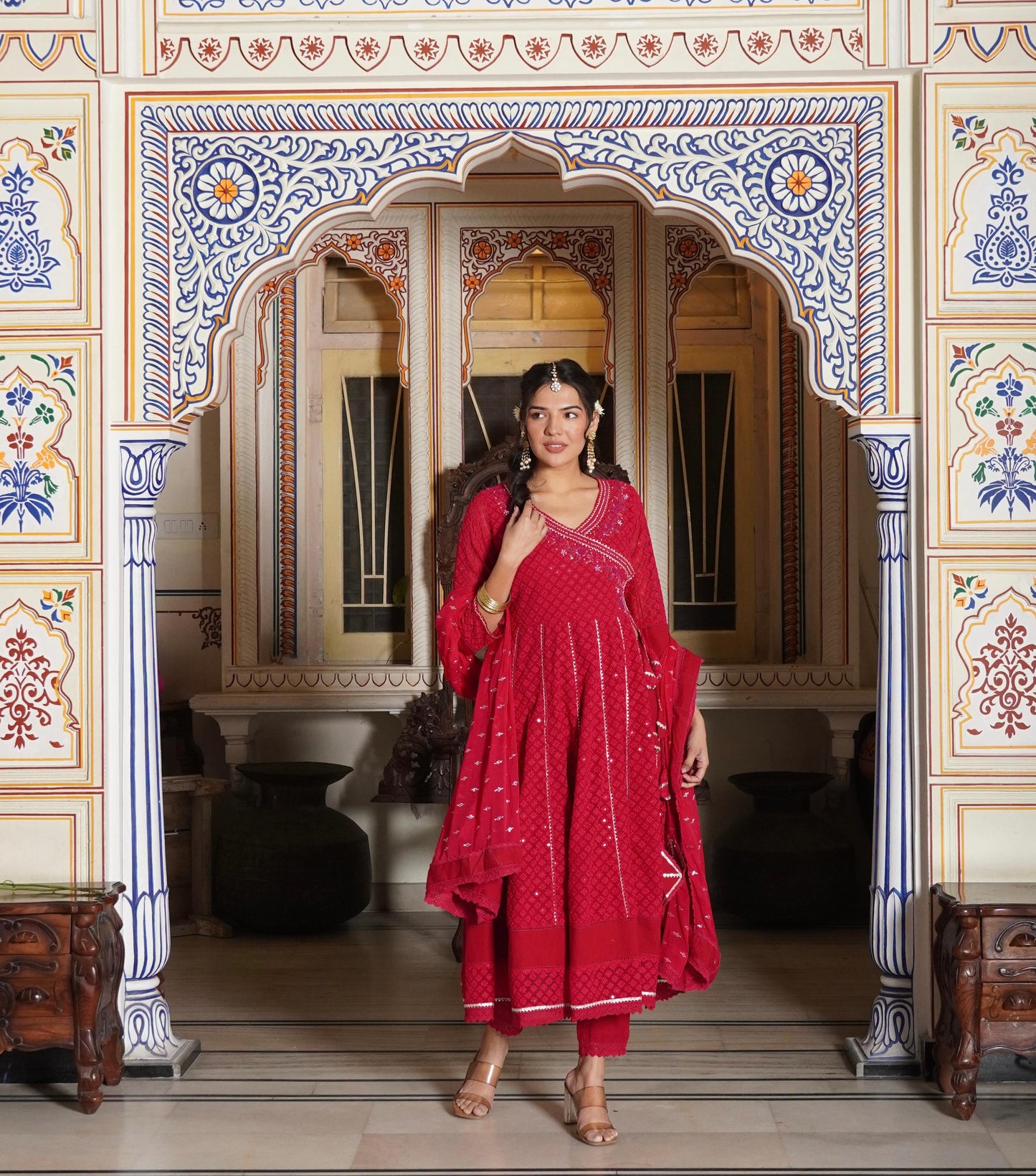 Anarkali Kurti Set (3 piece)