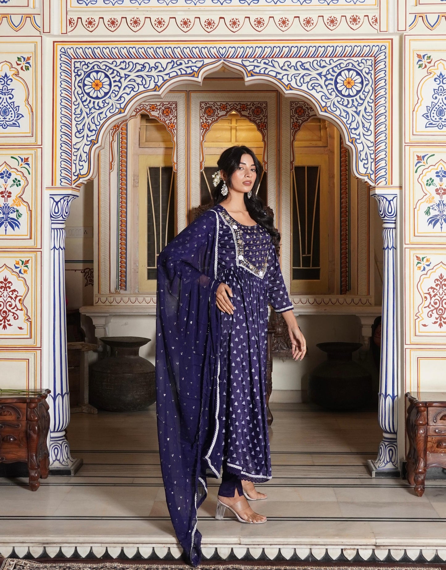 Anarkali Kurti Set (3 piece)