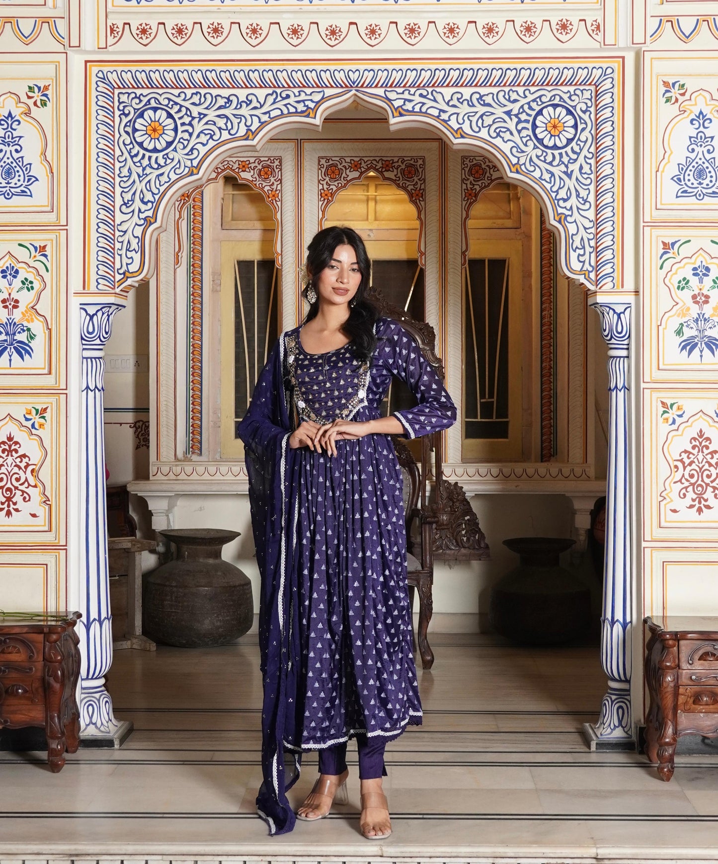 Anarkali Kurti Set (3 piece)