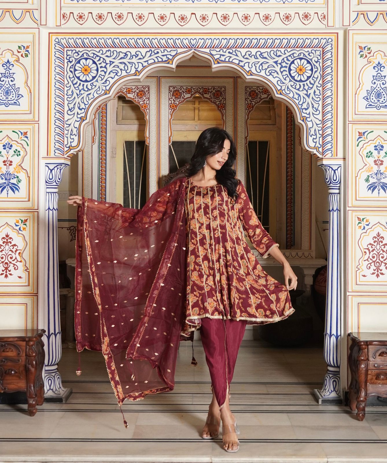 Dhoti Pattern Kurti Set (3 pieces)