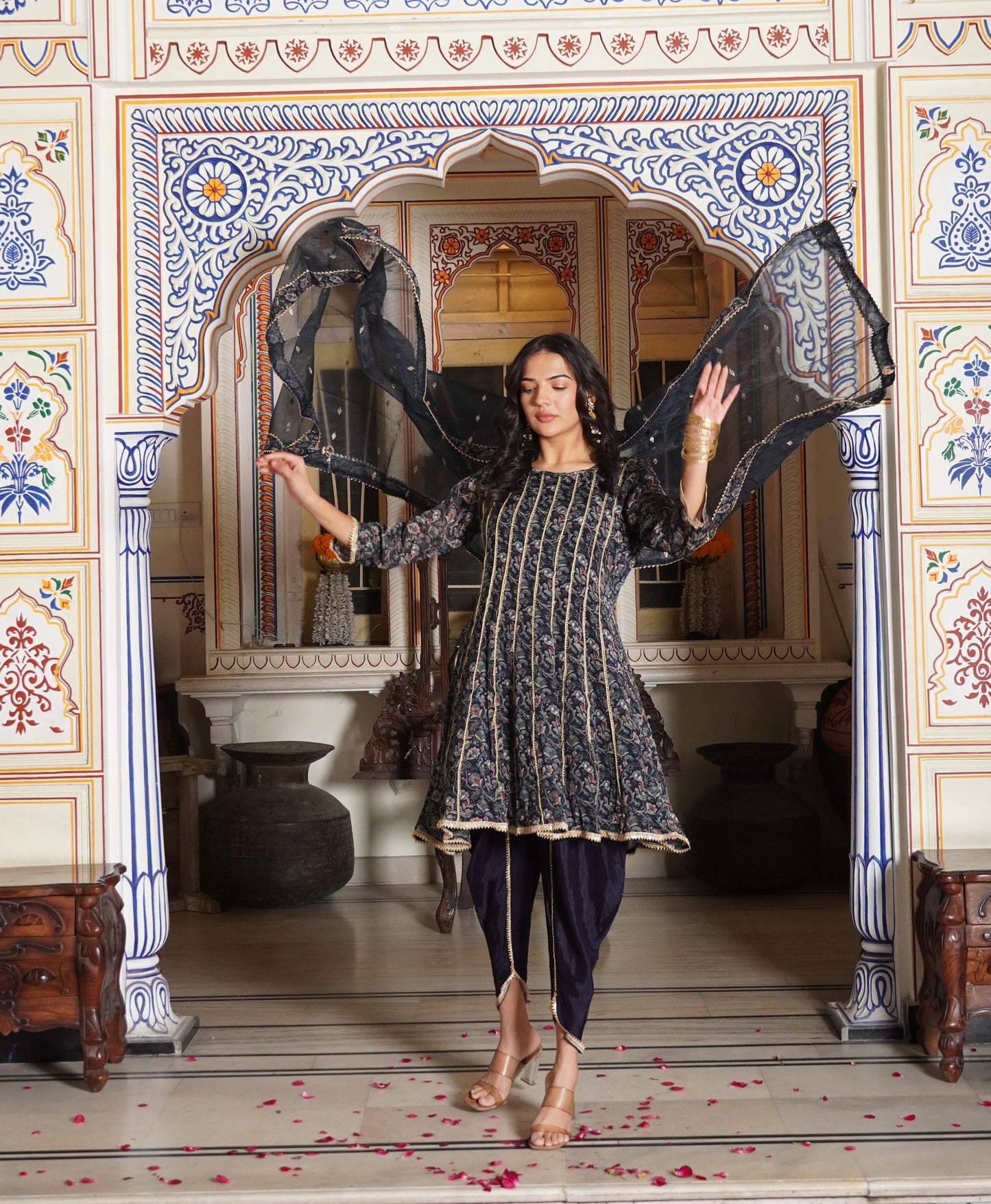Dhoti Pattern Kurti Set (3 pieces)