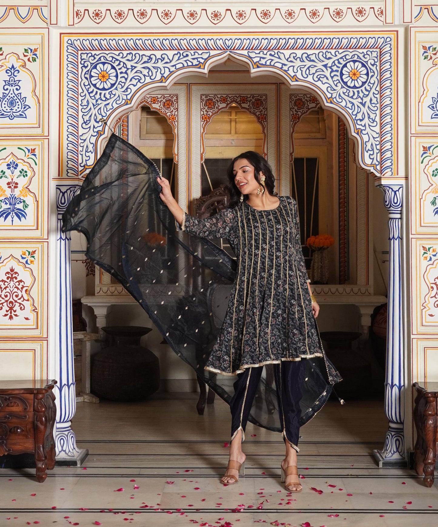 Dhoti Pattern Kurti Set (3 pieces)