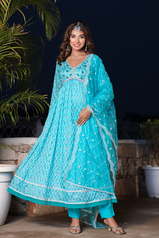 Anarkali Aliya Kurti Set (3 piece)