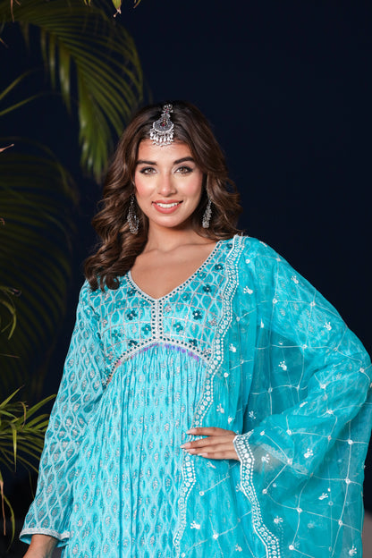 Anarkali Aliya Kurti Set (3 piece)