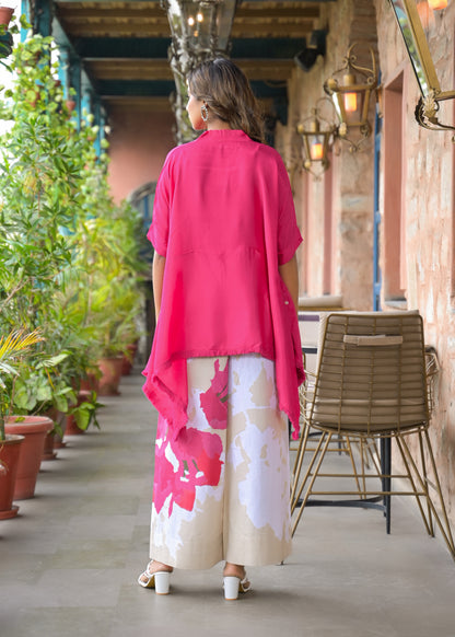 Kaftan kurta 2 Piece Cord Set with Kalamkari Print Bottom