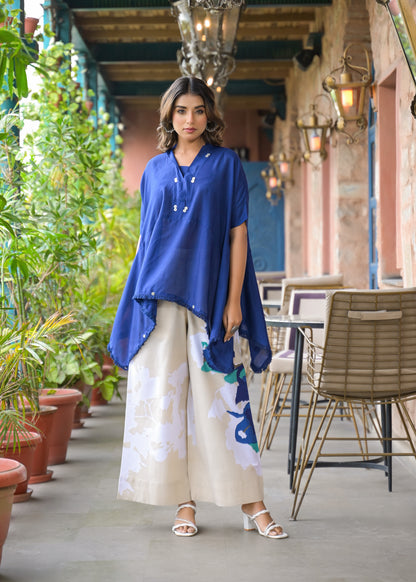 Kaftan kurta 2 Piece Cord Set with Kalamkari Print Bottom