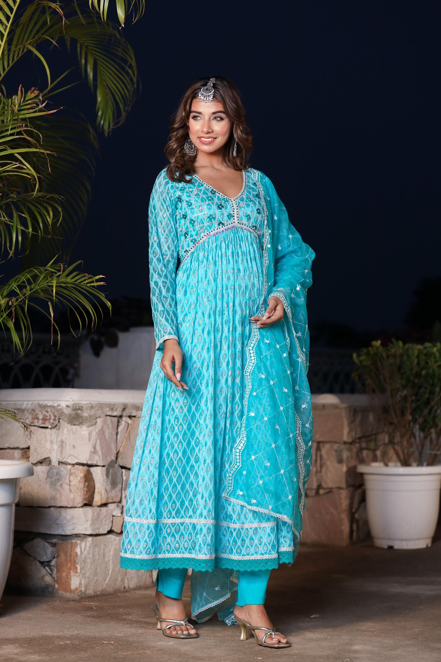 Anarkali Aliya Kurti Set (3 piece)