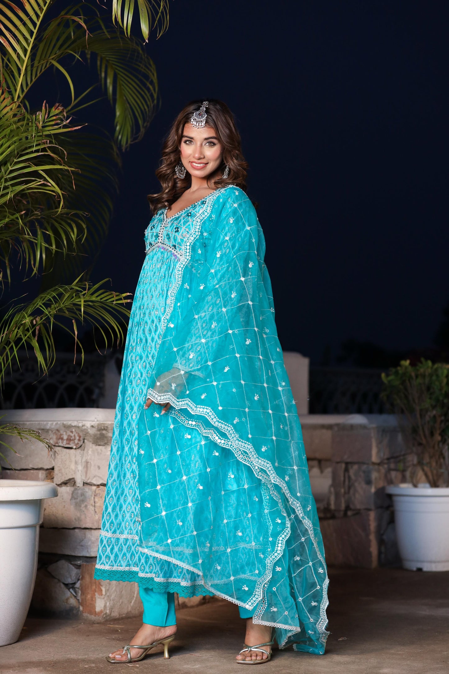 Anarkali Aliya Kurti Set (3 piece)