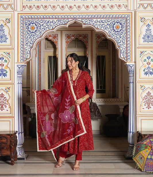 Anarkali Aliya Kurti Set