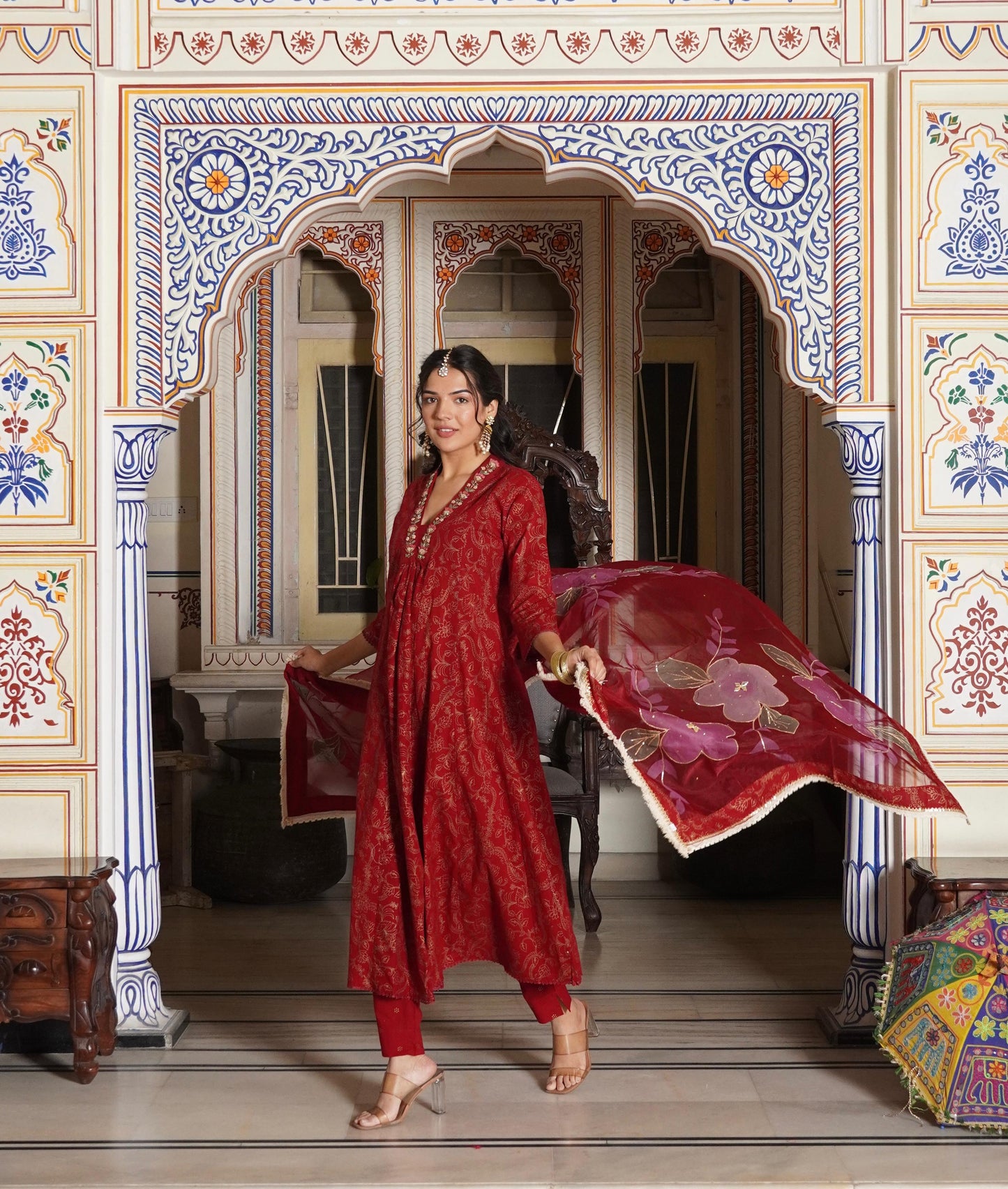 Anarkali Aliya Kurti Set