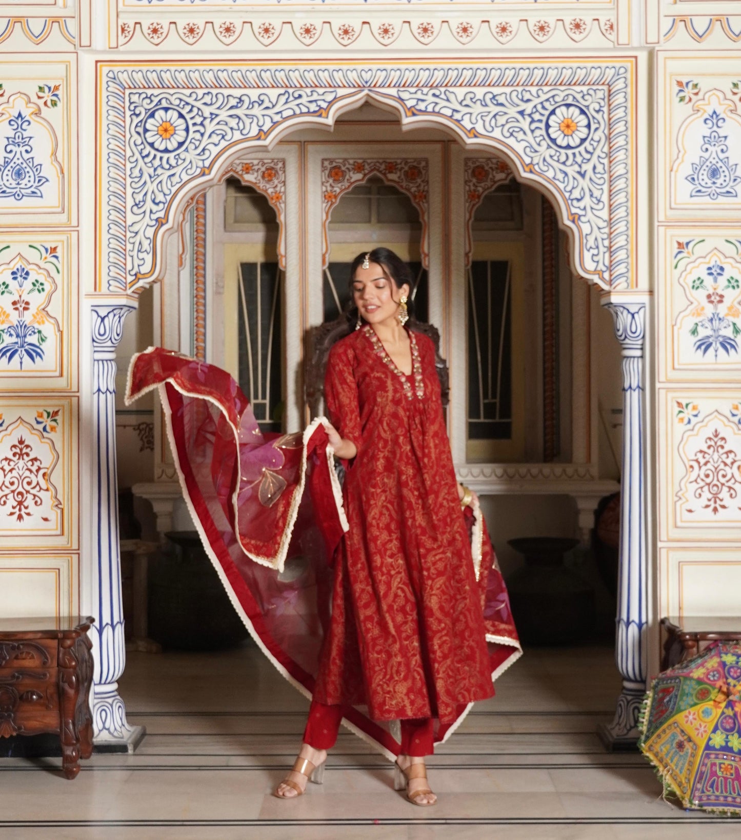 Anarkali Aliya Kurti Set