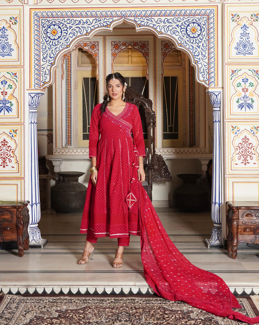 Anarkali Kurti Set (3 piece)