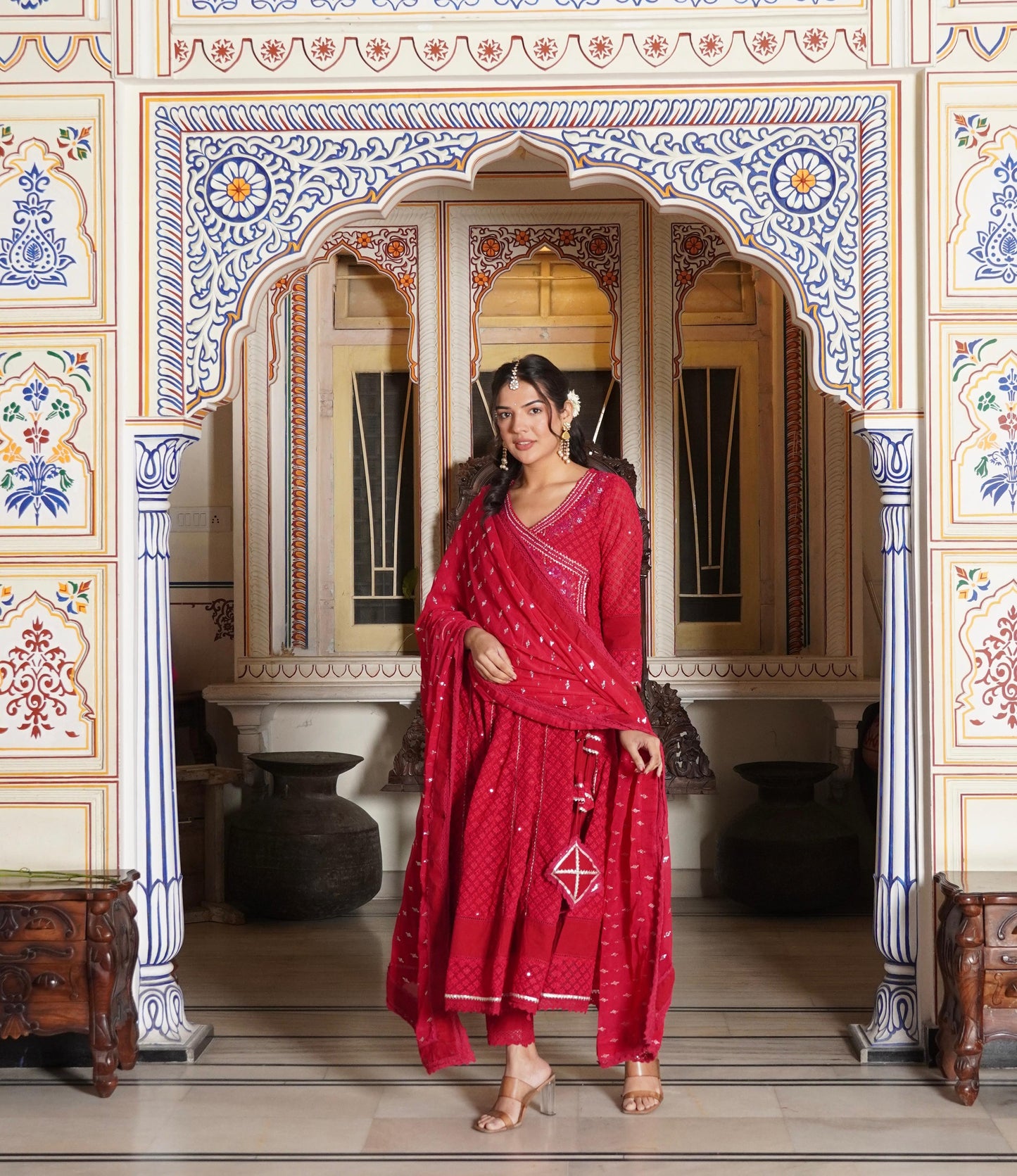 Anarkali Kurti Set (3 piece)