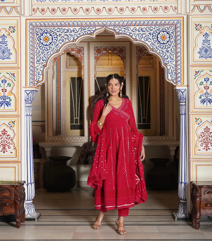 Anarkali Kurti Set (3 piece)