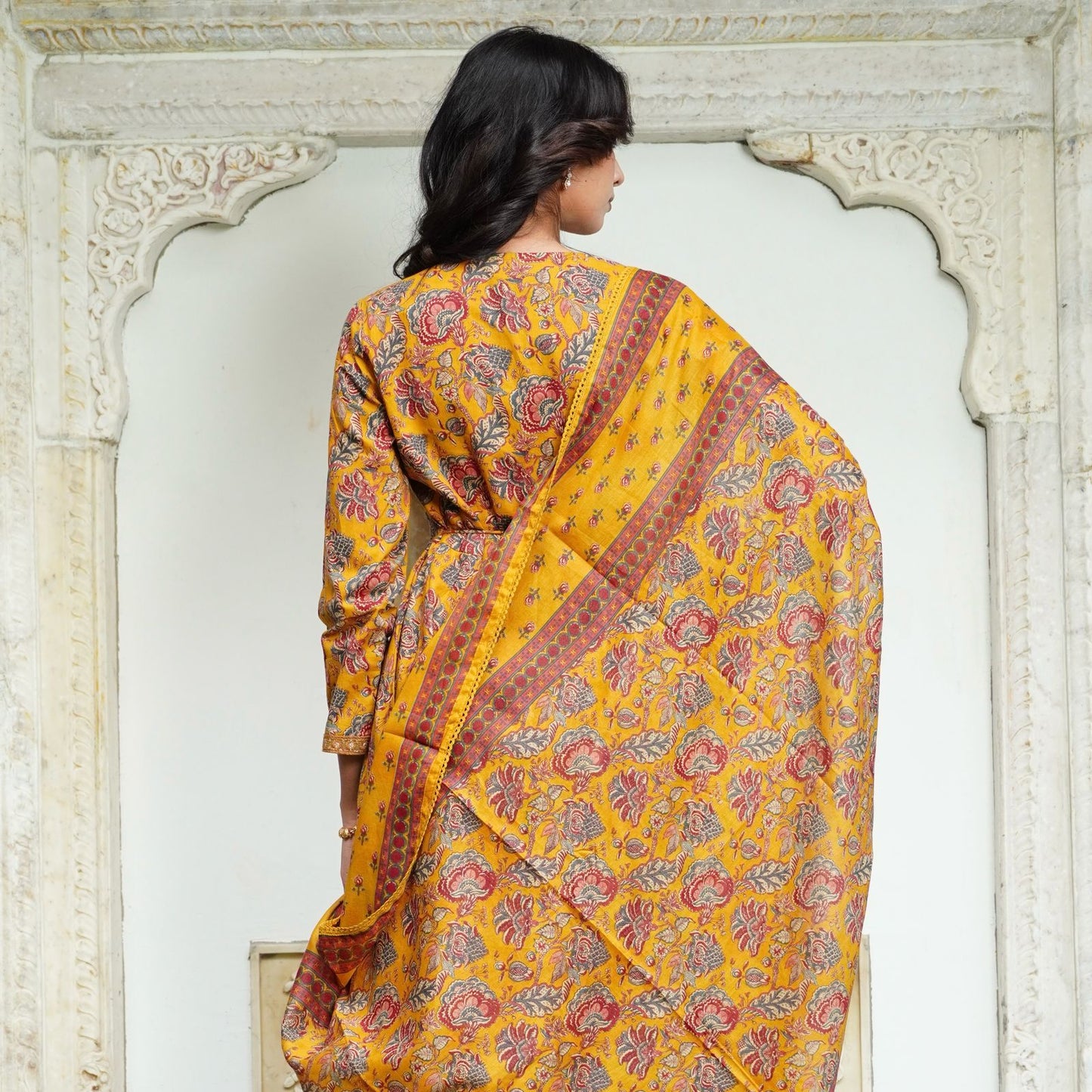 Cotton Angrakha Set with Tagai, Tiki Work, Hand Embroidery & Fancy Lace – Cotton Printed Dupatta & Malmal Bottom
